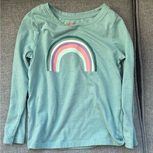 Cat & Jack Aqua Rainbow Long Sleeve T-Shirt-3T